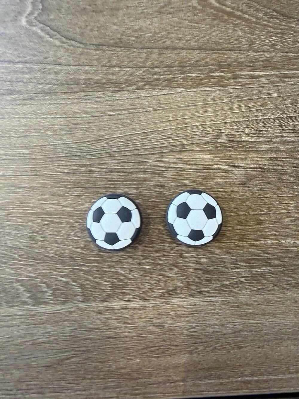 2 Classic Soccer Ball Shoe Charms Black White Fits Crocs Wristband Accessories